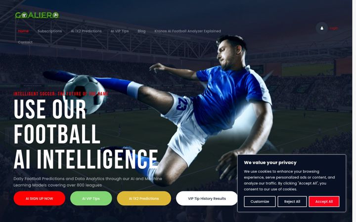 Screenshot of goaliero.com