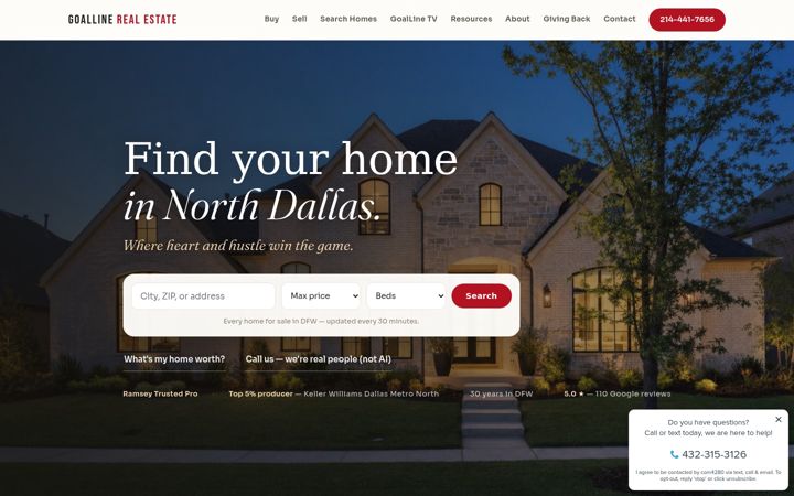 Screenshot of goallinerealestate.com