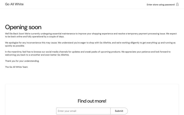 Screenshot of goallwhite.com