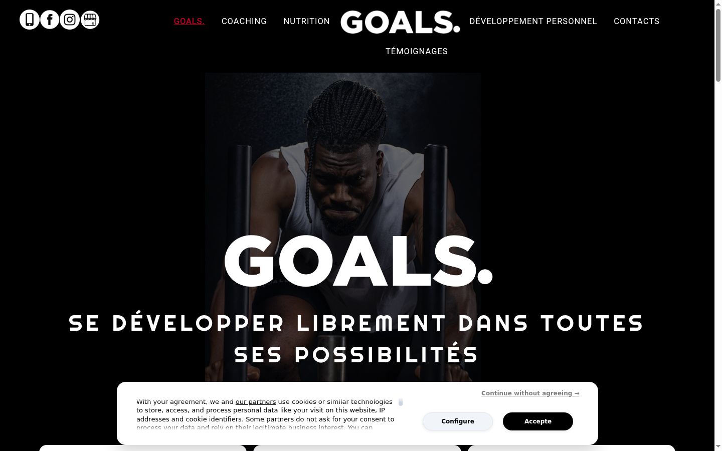 Screenshot del banner di consenso mostrato prima di qualsiasi interazione