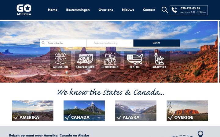 Screenshot of goamerika.nl