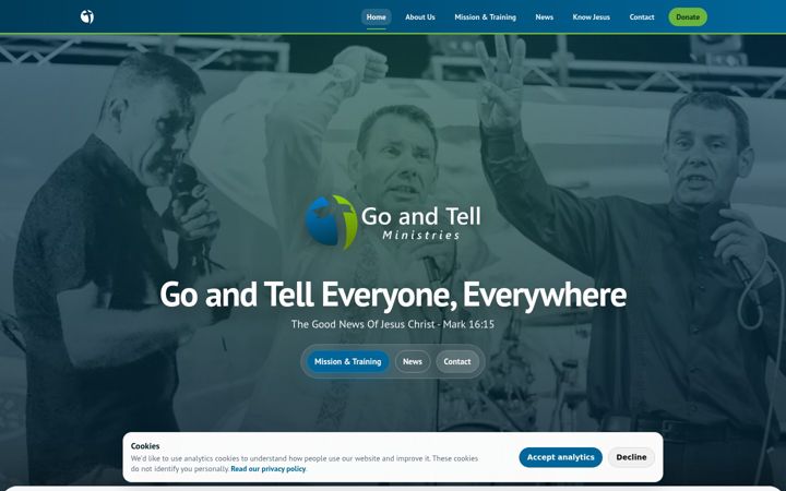 Screenshot of goandtell.co.uk