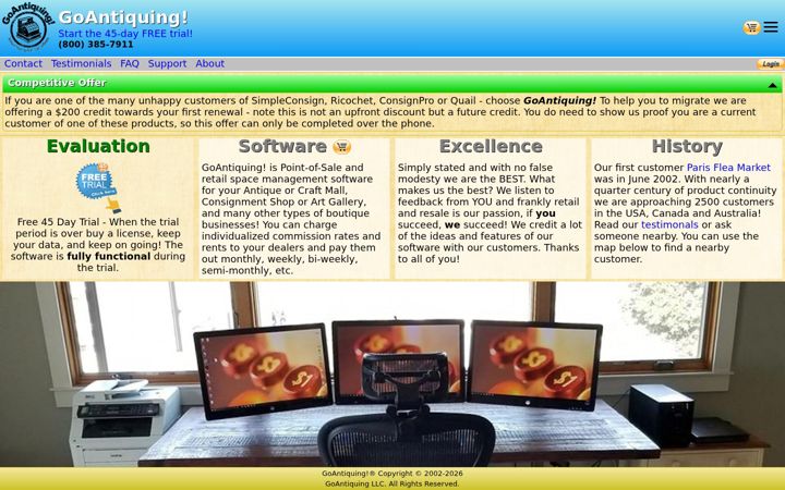 Screenshot of goantiquing.net