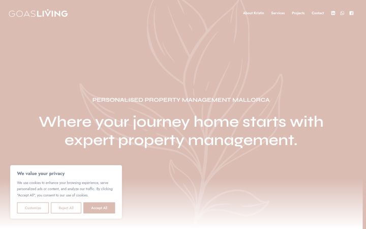 Screenshot of goasliving.com