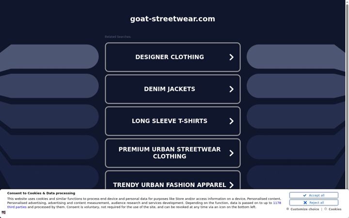 Screenshot of goat-streetwear.com