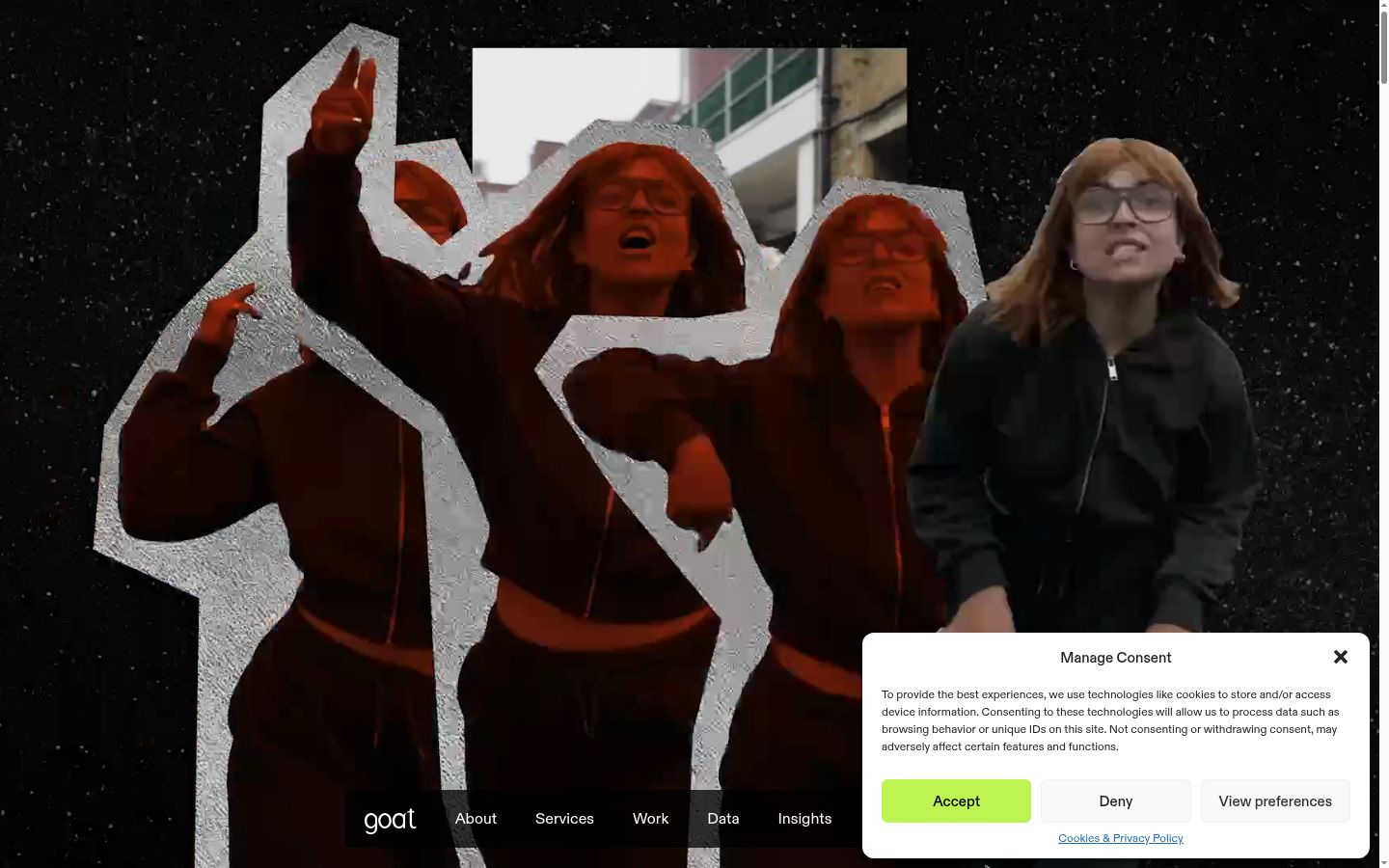 Screenshot del banner di consenso mostrato prima di qualsiasi interazione