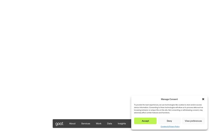 Screenshot of goatagency.com