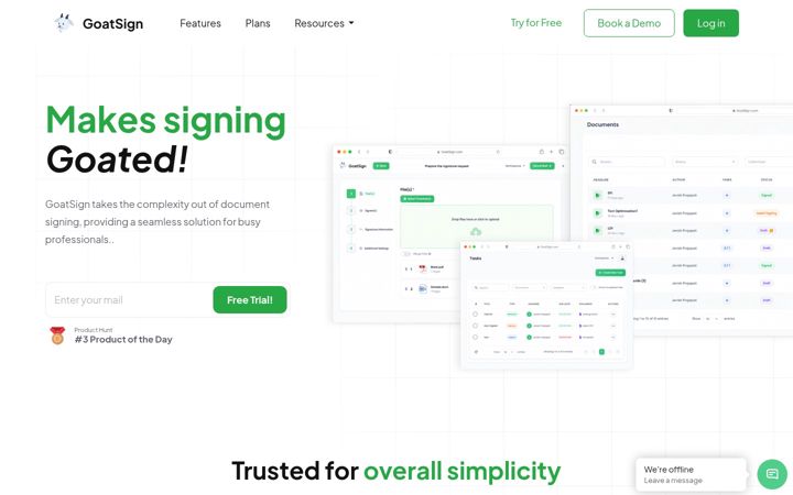 Screenshot of goatsign.io