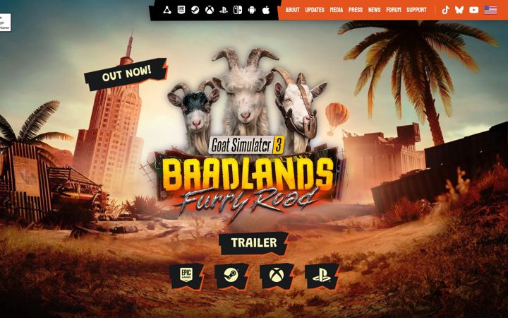 Screenshot of goatsimulator3.com