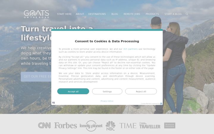 Screenshot of goatsontheroad.com