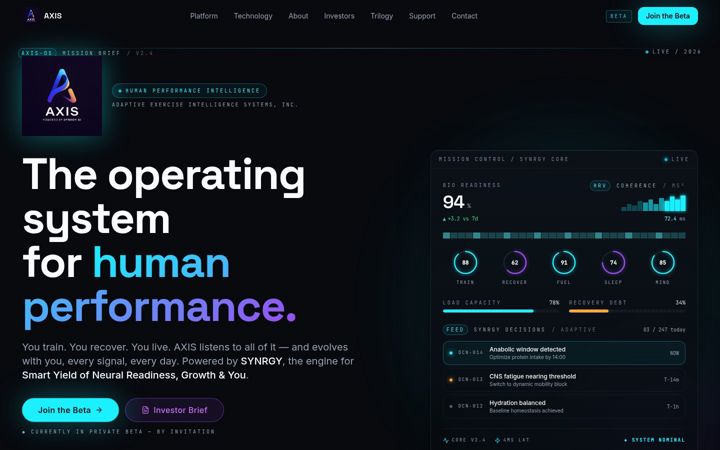 Screenshot of goaxis.ai