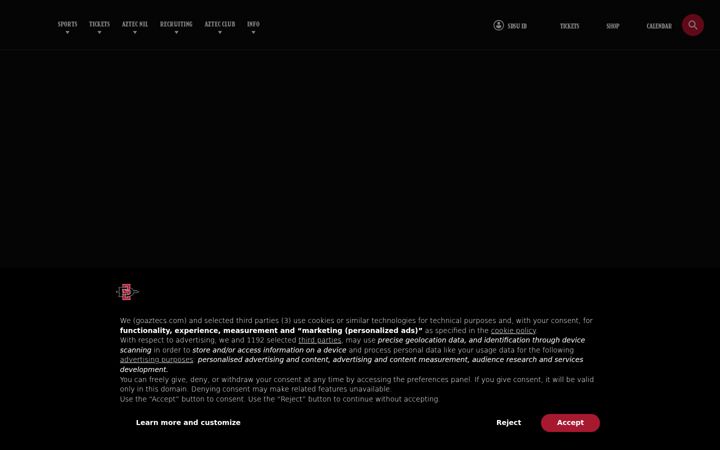 Screenshot of goaztecs.com