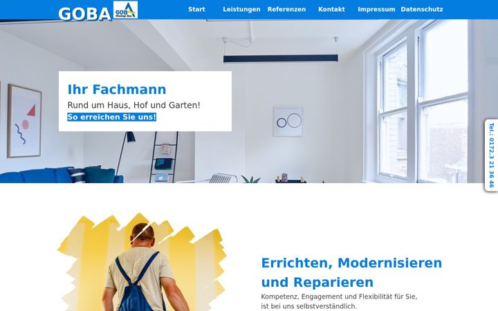 Screenshot of goba-montagebau.de