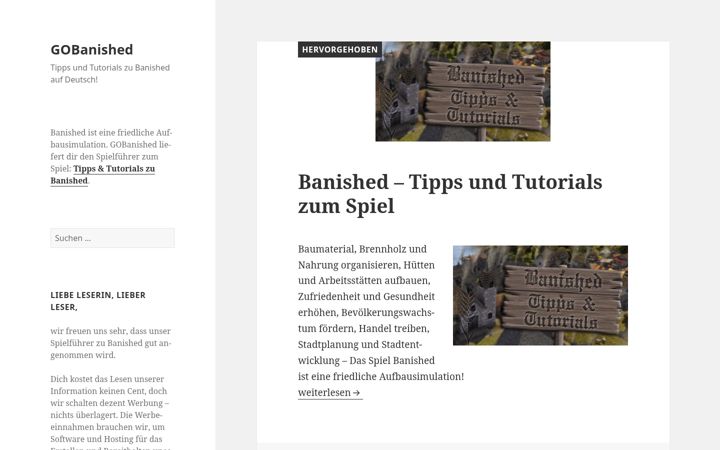 Screenshot of gobanished.de