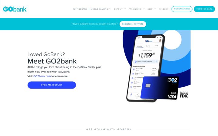 Screenshot of gobank.com