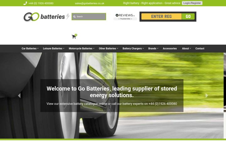 Capture d'écran de gobatteries.co.uk