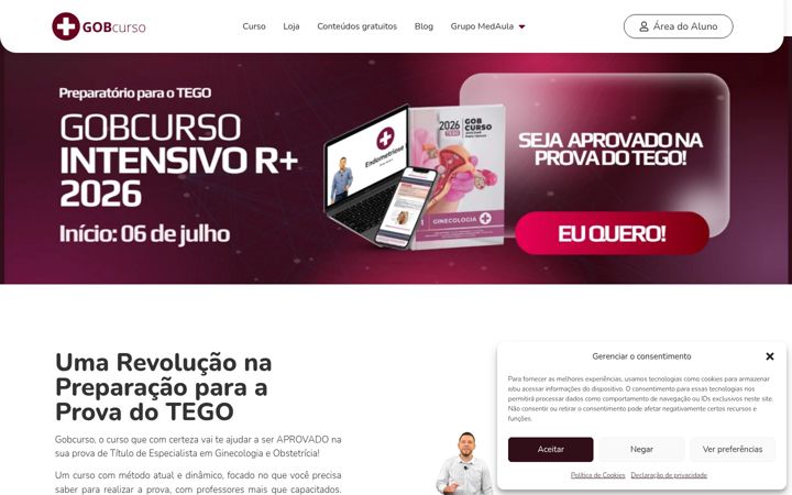 Screenshot of gobcurso.com.br