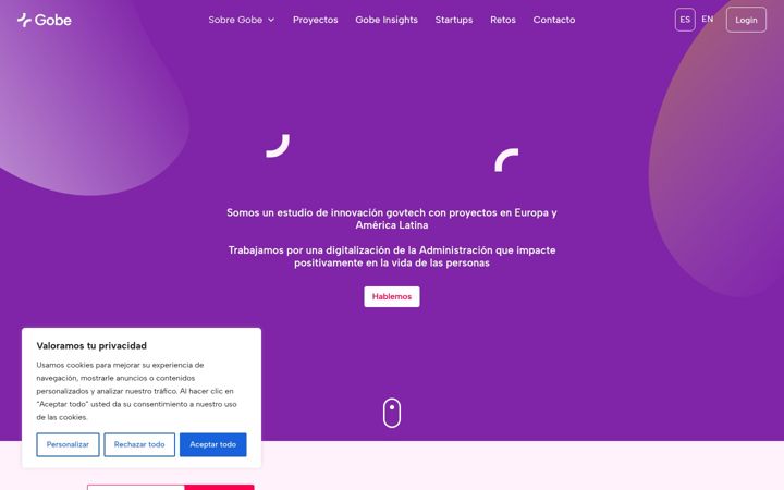 Screenshot of gobe.studio