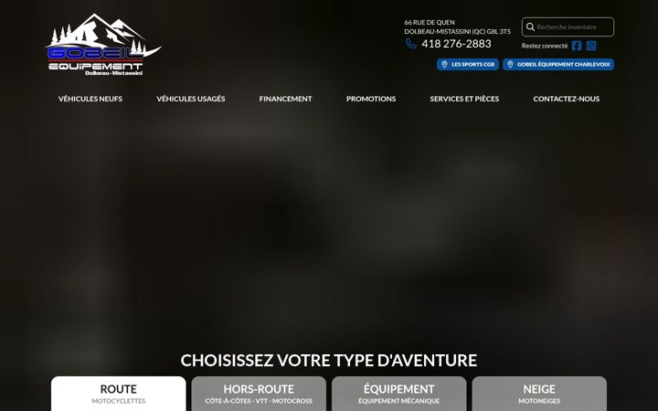 Screenshot of gobeilequipement.ca