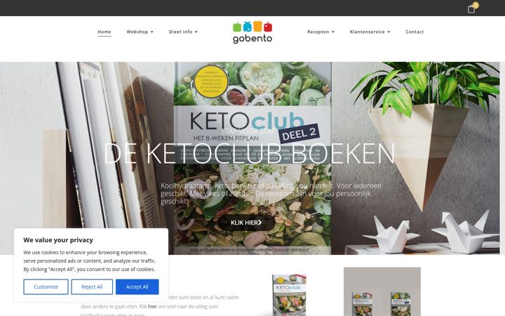 Screenshot of gobento.nl