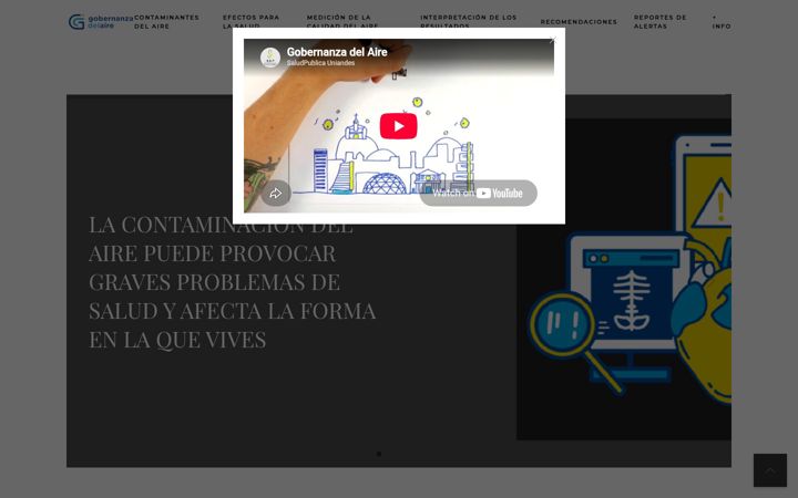 Screenshot of gobernanzadelaire.uniandes.edu.co