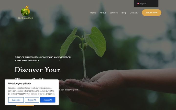 Screenshot of gobeyondself.com