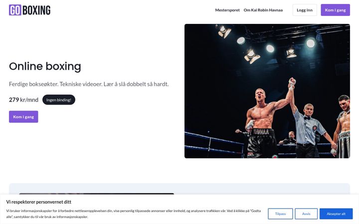 Screenshot of goboxing.no
