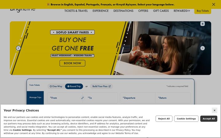 Zrzut ekranu gobrightline.com