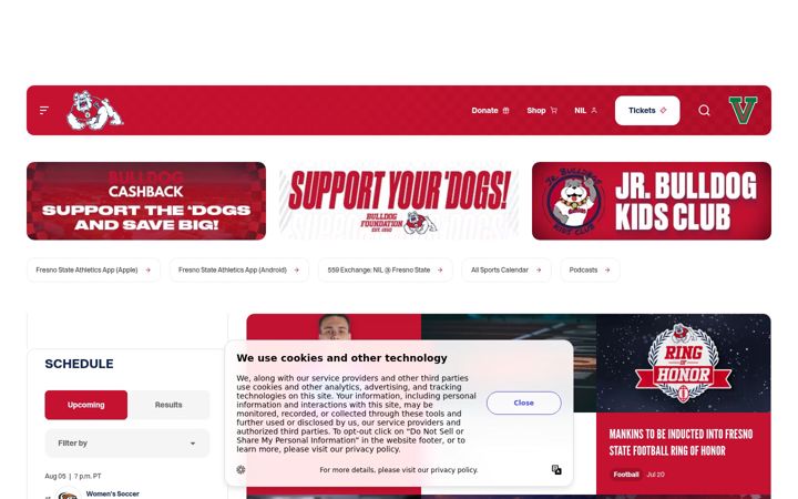 Screenshot of gobulldogs.com