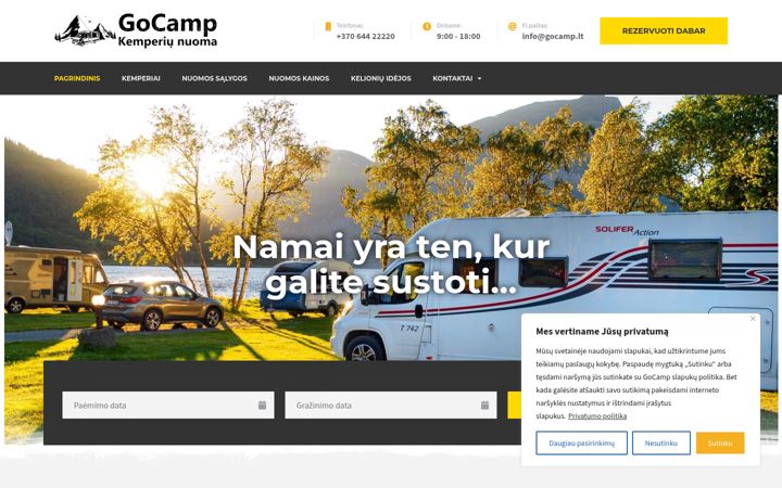 Screenshot of gocamp.lt