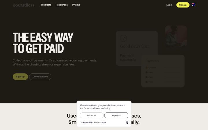 Screenshot of gocardless.com.au