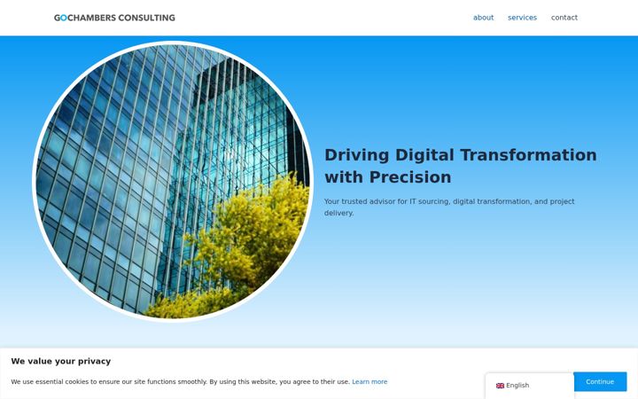 Screenshot of gochambersconsulting.com