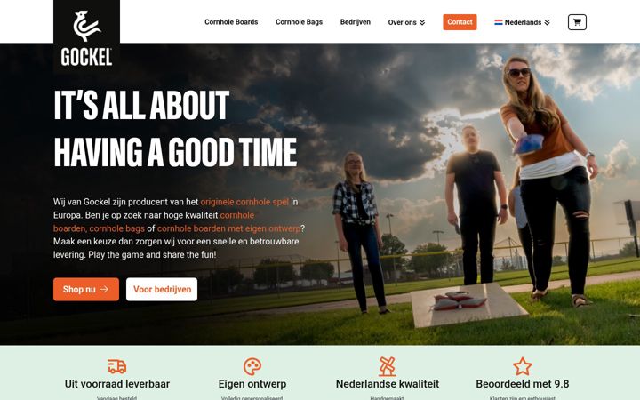 Screenshot von gockel-cornhole.nl