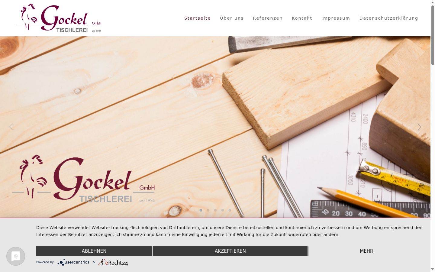 Screenshot of the consent banner shown before any interaction
