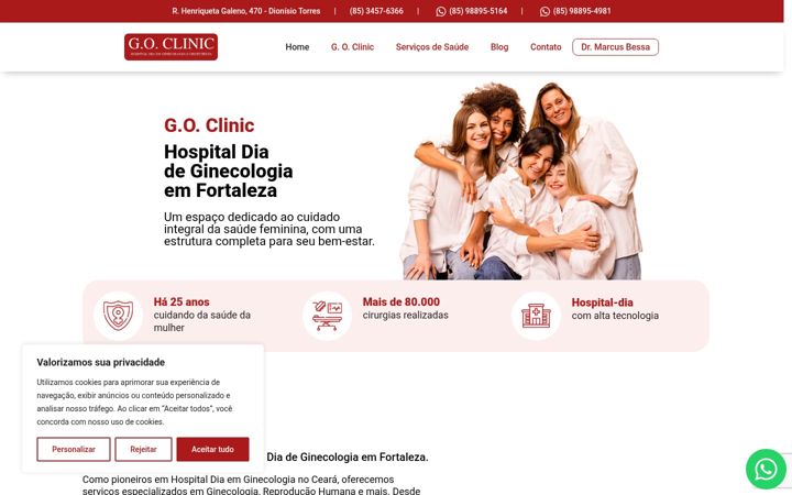 Screenshot of goclinicginecologia.com.br