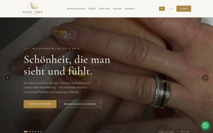 Screenshot of gocutandnails.ch