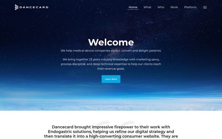 Screenshot of godancecard.com