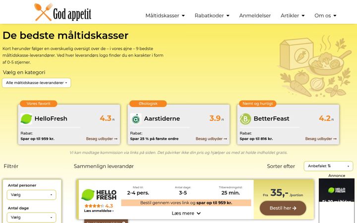 Screenshot of godappetit.dk
