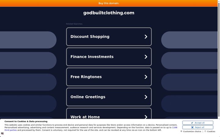 Screenshot of godbuiltclothing.com