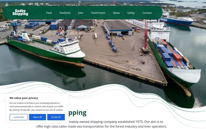 Screenshot of godbyshipping.fi