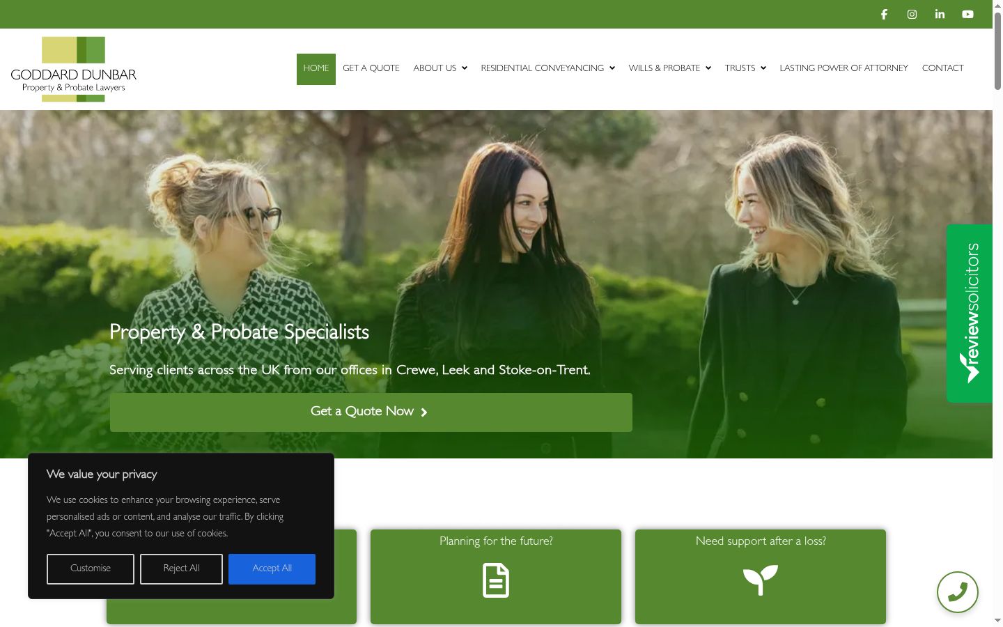 Screenshot of the consent banner shown before any interaction