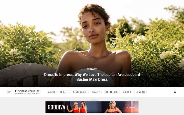 Screenshot of goddesscouturenews.com