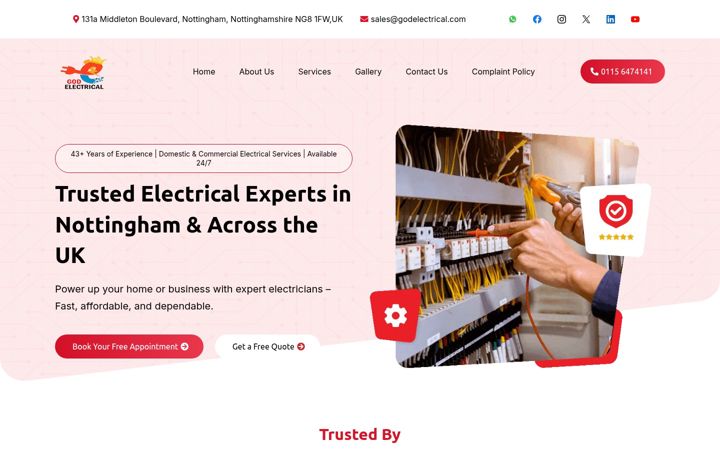 Screenshot of godelectrical.com