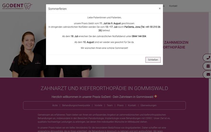 Screenshot of godent.ch