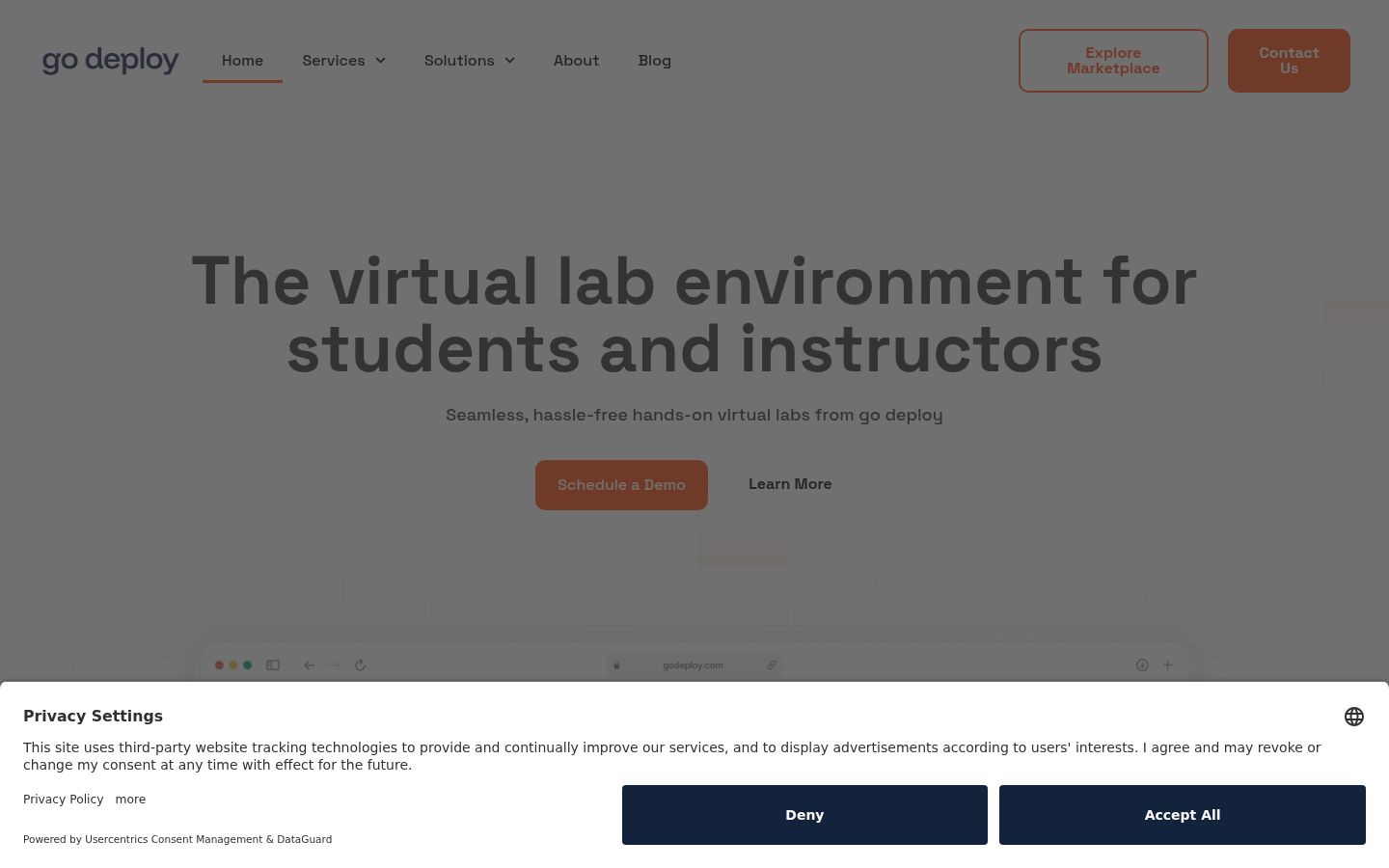 Screenshot of the consent banner shown before any interaction