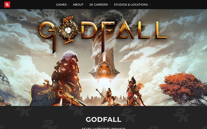 Screenshot of godfall.com