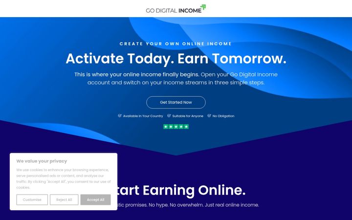 Screenshot of godigitalincome.com