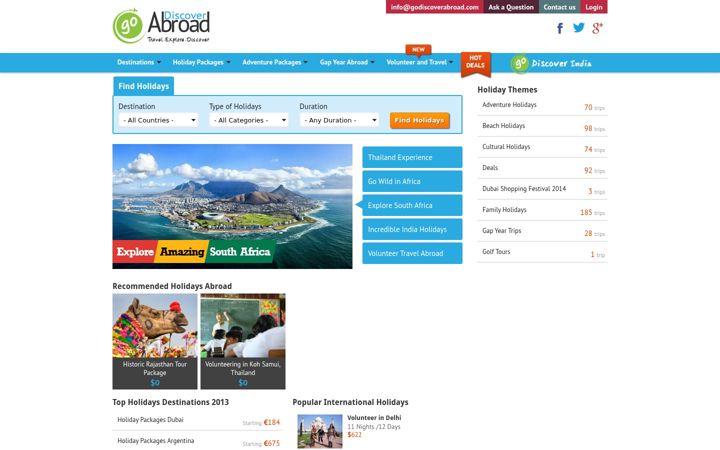 Screenshot of godiscoverabroad.com