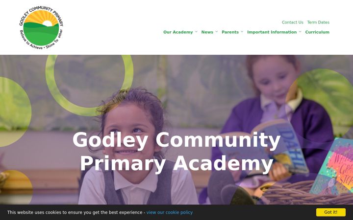 Screenshot of godleyprimary.co.uk