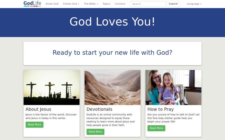Screenshot of godlife.com